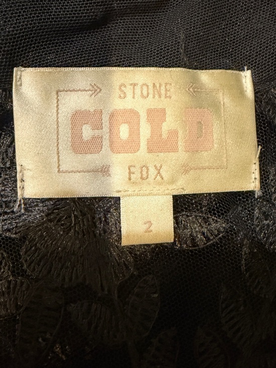 Stone Cold Fox Black Embroidered Lace Crop Top M Mock Neck Sheer Luxe NWOT - Picture 13 of 13